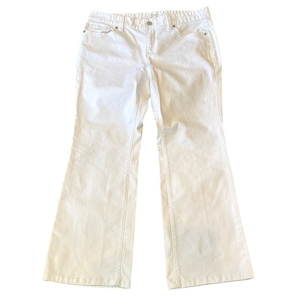 LOFT White Flare Wide-Leg Jeans